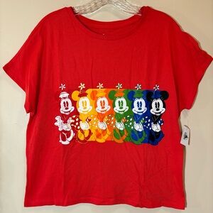Disney multi-colored Minnie Mouse t-shirt.